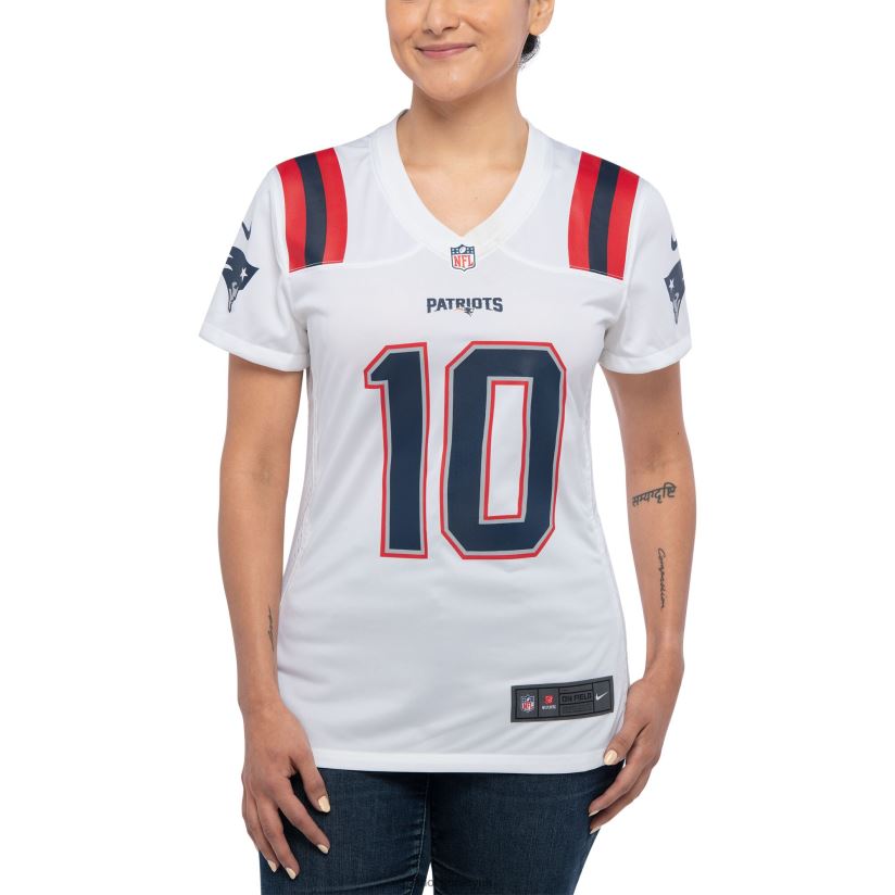 Nike Mac Jones White Player Game Jersey Women Patriots Jersey Clothing 6B6H8J1184