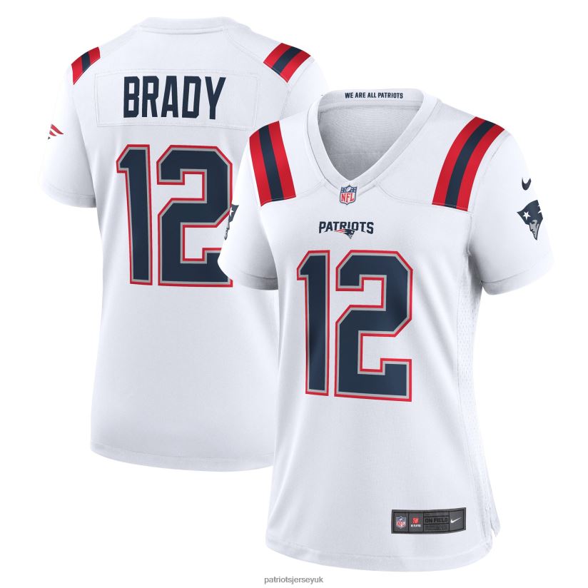 Nike Tom Brady White Retired Game Jersey Women Patriots Jersey Clothing 6B6H8J1173