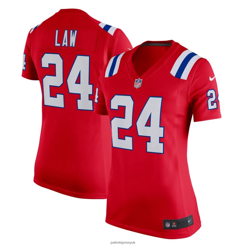 Nike Ty Law Red Retired Game Jersey Women Patriots Jersey Clothing 6B6H8J1224