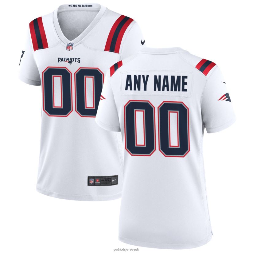 Nike White Custom Game Jersey Women Patriots Jersey Clothing 6B6H8J1174