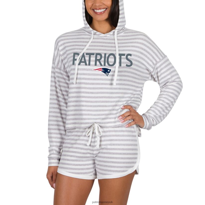 Concepts Sport Cream Visibility Long Sleeve Hoodie T-Shirt & Shorts Set Women Patriots Jersey Clothing 6B6H8J2679
