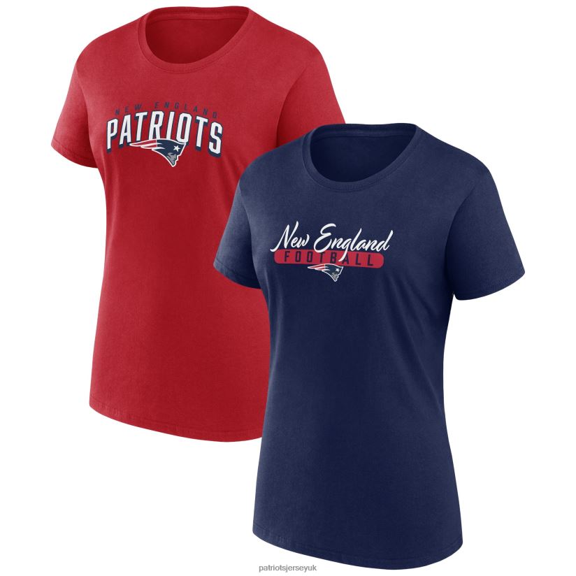 Fanatics Branded Navy/Red Fan T-Shirt Combo Set Women Patriots Jersey Clothing 6B6H8J2639