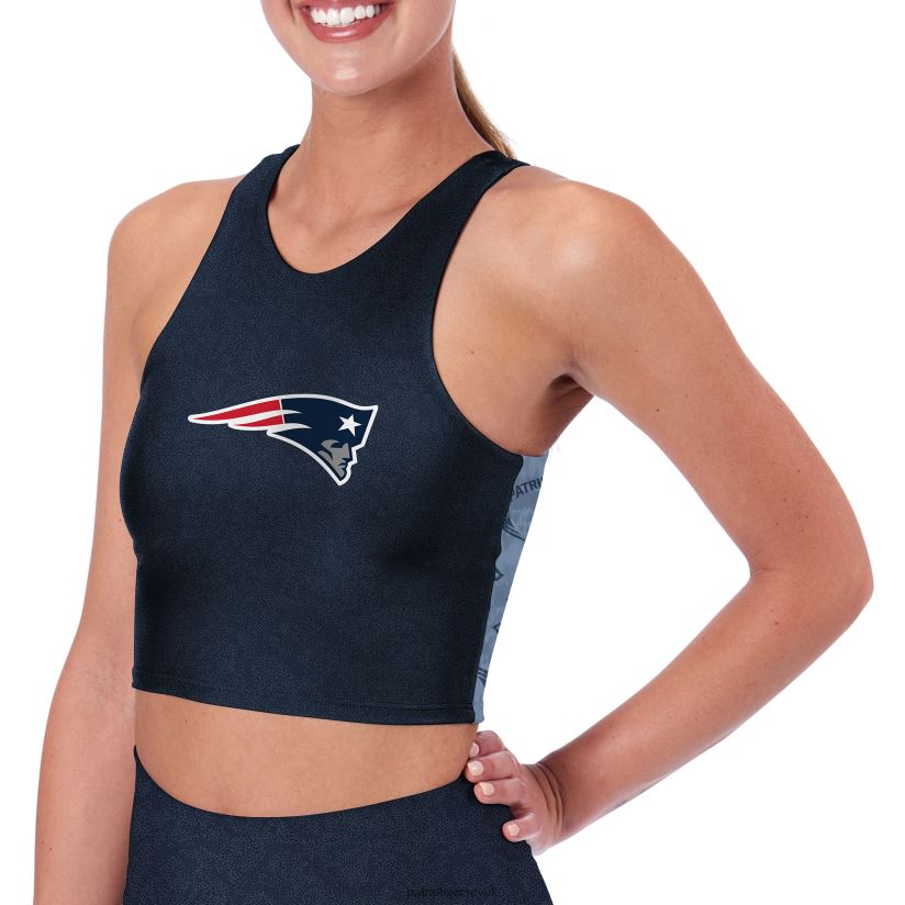 Certo Charcoal High Neck Midi Bra Women Patriots Jersey Clothing 6B6H8J2881