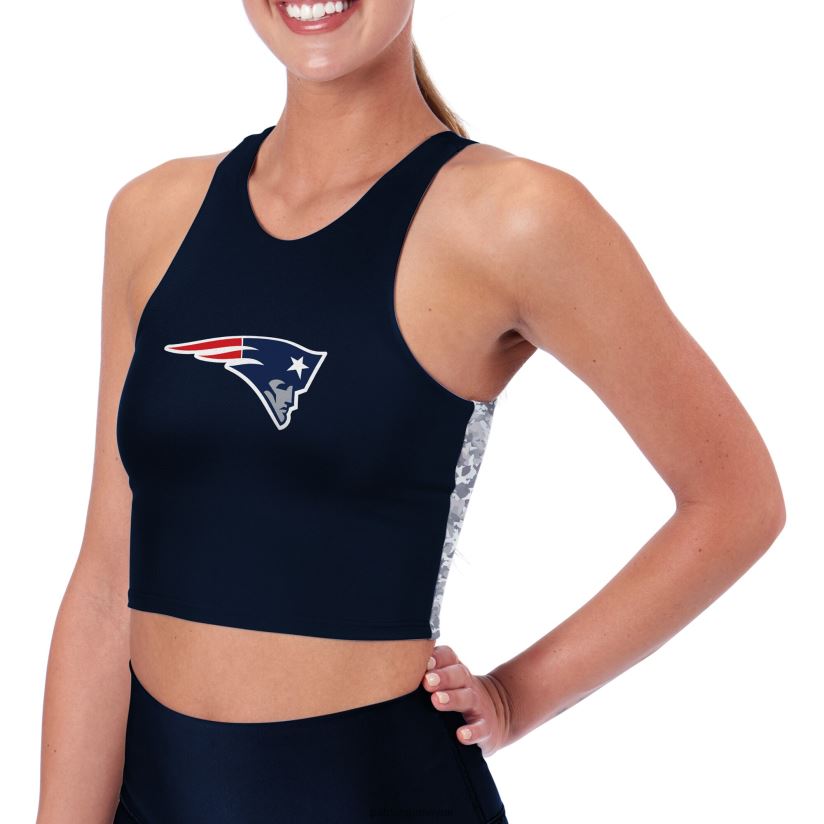 Certo Navy Logo High Neck Midi Bra Women Patriots Jersey Clothing 6B6H8J2874