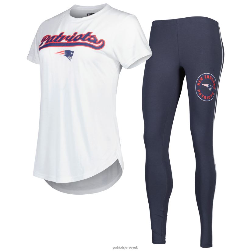 Concepts Sport White/Charcoal Sonata T-Shirt & Leggings Sleep Set Women Patriots Jersey Clothing 6B6H8J2879