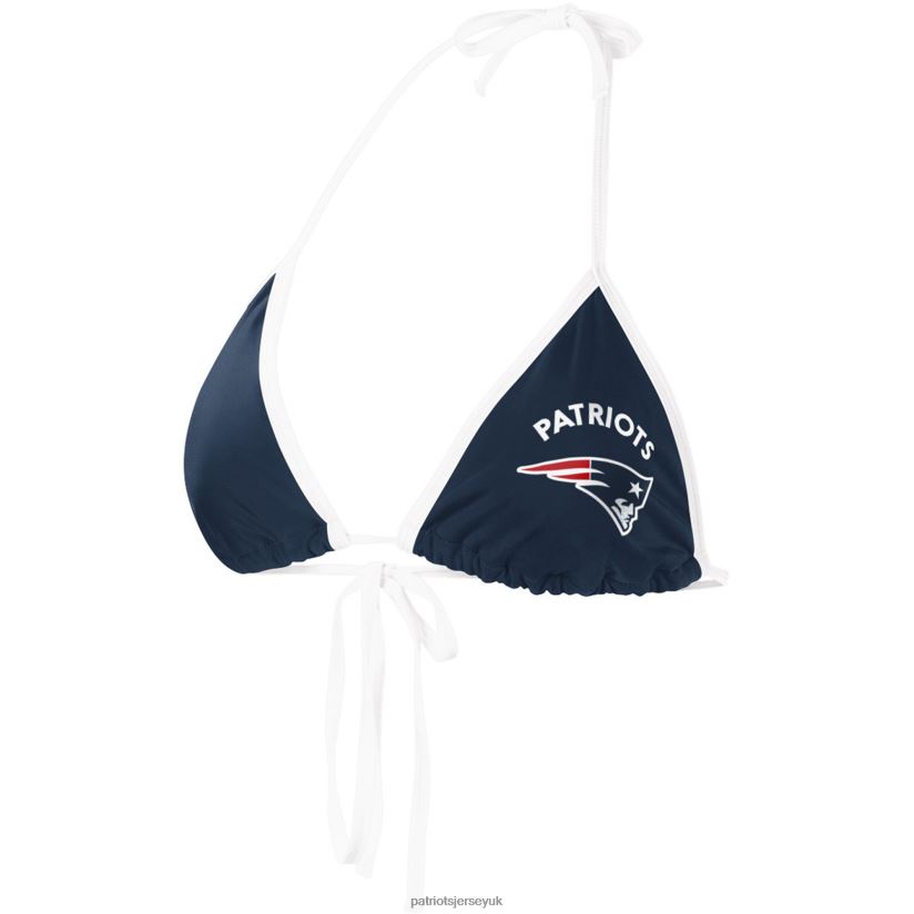 G-III 4Her by Carl Banks Navy Perfect Match Bikini Top Women Patriots Jersey Clothing 6B6H8J2898