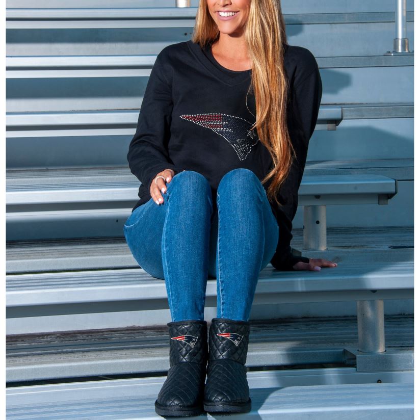 Cuce Quarterback Quilted Boots Women Patriots Jersey Footwear 6B6H8J2246