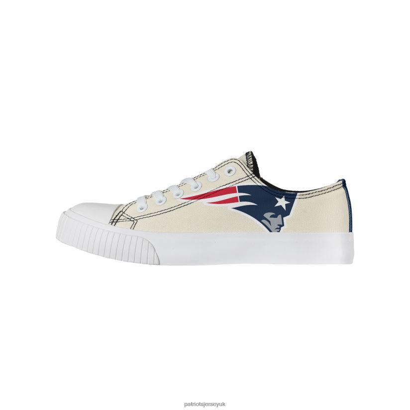 FOCO Cream Low Top Canvas Shoes Women Patriots Jersey Footwear 6B6H8J2239