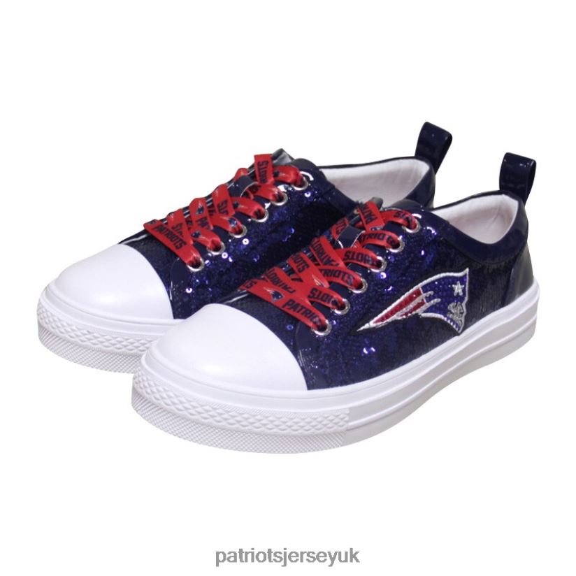 Cuce Navy Team Sequin Sneakers Women Patriots Jersey Footwear 6B6H8J2233