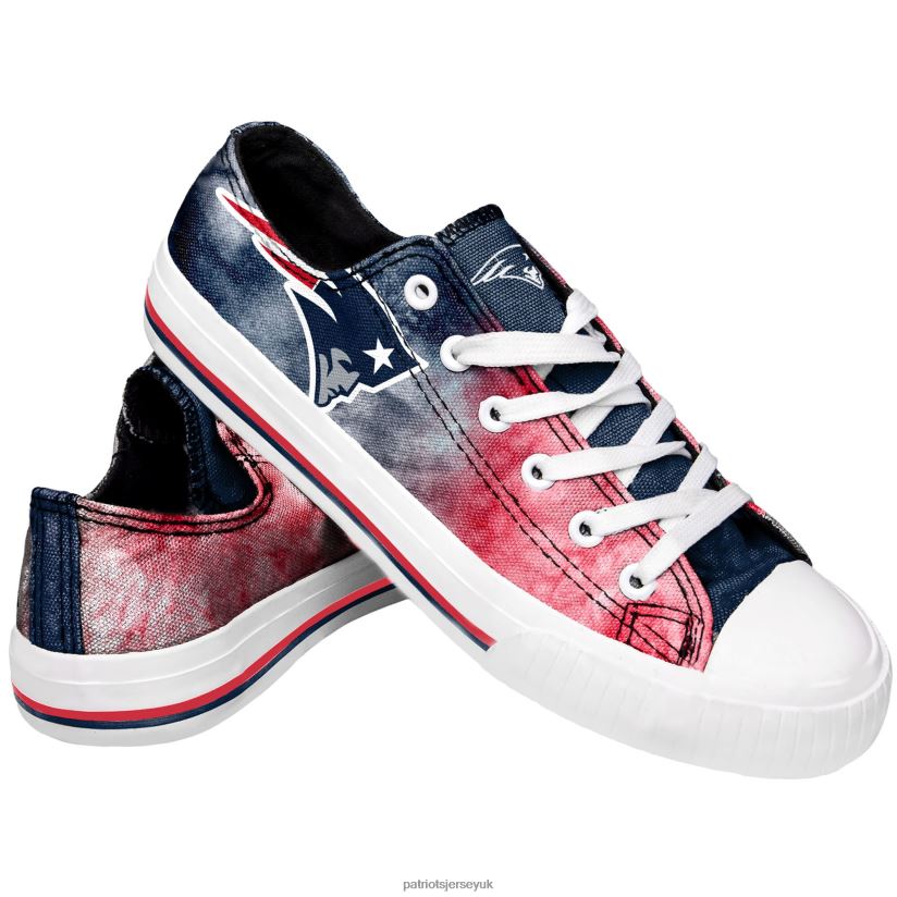 FOCO Big Logo Tie-Dye Canvas Sneakers Women Patriots Jersey Footwear 6B6H8J2255